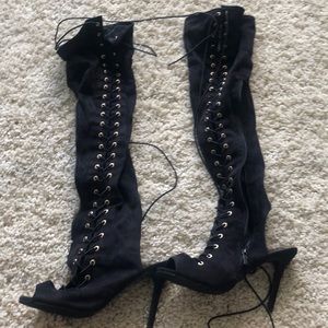 Lace-Up Over-The-Knee Boots